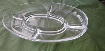 Vintage glazen serveerschaal - blank glas beschikbaar voor biedingen