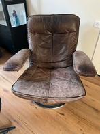 Vintage Leren Draaifauteuil, Huis en Inrichting, Fauteuils, Ophalen, Gebruikt, 75 tot 100 cm, Leer