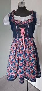 Dirndl oktoberfeest jurk jeans met bloemenprint S 36 izgs, Ophalen of Verzenden, Zo goed als nieuw, Kleding, Maat 36 (S)