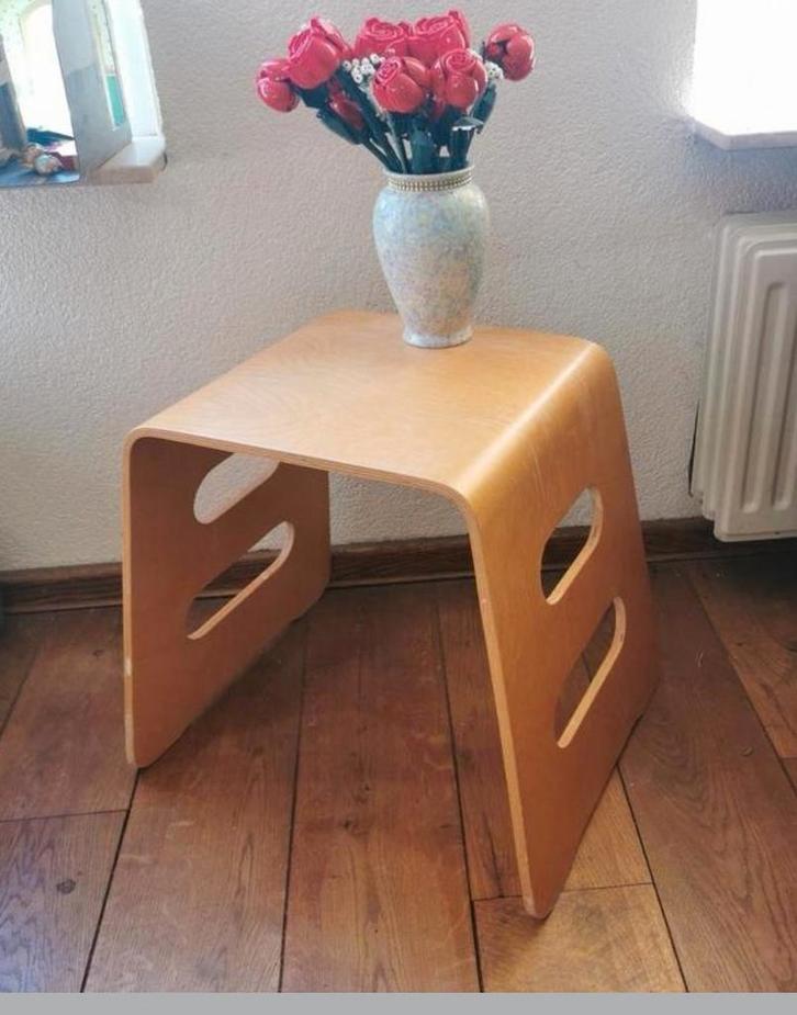 Vintage Ikea Kruk design Stoel houten bijzettafel tafel poef, Huis en Inrichting, Krukjes, Hout, Ophalen