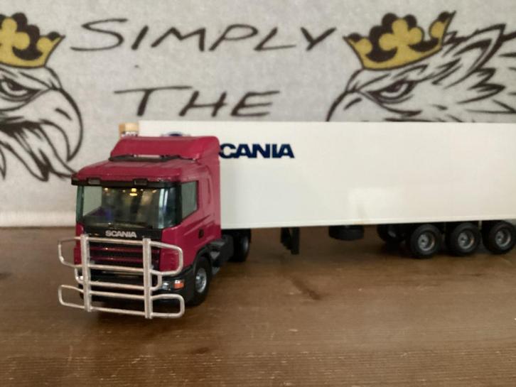 Tekno Scania Trekker Oplegger 1:50, Hobby en Vrije tijd, Modelauto's | 1:50, Zo goed als nieuw, Bus of Vrachtwagen, Tekno, Ophalen of Verzenden