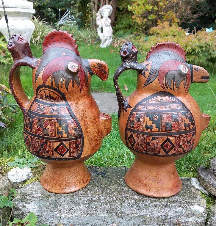 Traditionele Peruaanse keramische fluitvaten, Antiek en Kunst, Antiek | Keramiek en Aardewerk, Ophalen of Verzenden