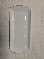 Witte rechthoekige schaal met gouden rand, Ophalen, Effen, Aardewerk, Schaal of Schalen