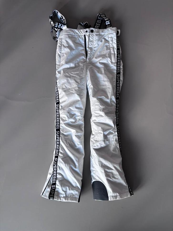 Super Rebel witte skibroek, maat 164, Kinderen en Baby's, Kinderkleding | Maat 164, Zo goed als nieuw, Meisje, Broek, Ophalen of Verzenden