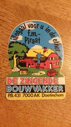 Sticker zender piraat De Zingende Bouwvakker, DOETINCHEM, Ophalen of Verzenden, Zo goed als nieuw