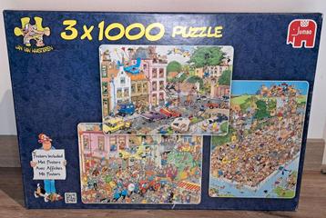 Jan van Haasteren puzzel 3x 1000 stukjes.  beschikbaar voor biedingen