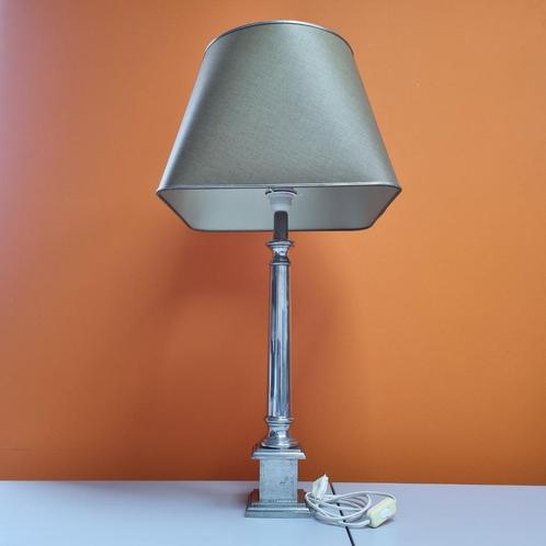 klassieke tafellamp met voet van edeltin, Huis en Inrichting, Lampen | Tafellampen, Zo goed als nieuw, 75 cm of meer, Ophalen