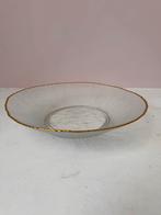 Glazen schaal met gouden rand, Ophalen, Schaal, Rond, Glas