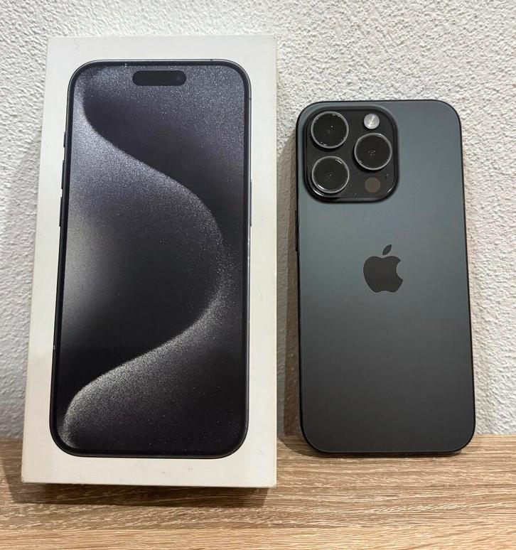 iPhone 15 pro titanium blauw, nieuwstaat, Telecommunicatie, Mobiele telefoons | Apple iPhone, Zo goed als nieuw, 256 GB, Zonder abonnement