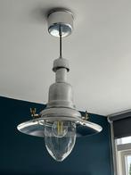 Industriële hanglamp zilver, Ophalen, Zo goed als nieuw, Glas, Minder dan 50 cm