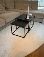 Zwarte salontafel set, Huis en Inrichting, Tafels | Salontafels, Ophalen, Rond, 50 tot 100 cm, Minder dan 50 cm