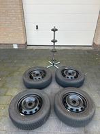 4 stalen velgen 5 gaats (+winterbanden) met standaard/hoes, Ophalen, Gebruikt, Overige metalen