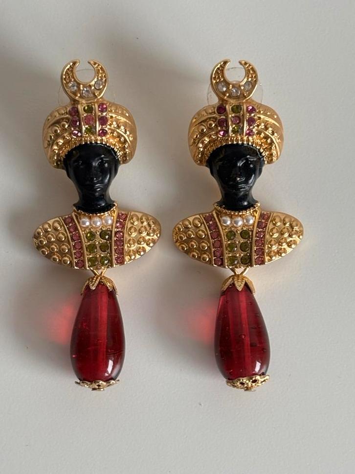 Vintage designer oorbellen van Askew London Blackamoor, Sieraden, Tassen en Uiterlijk, Oorbellen, Zo goed als nieuw, Hangers, Overige materialen