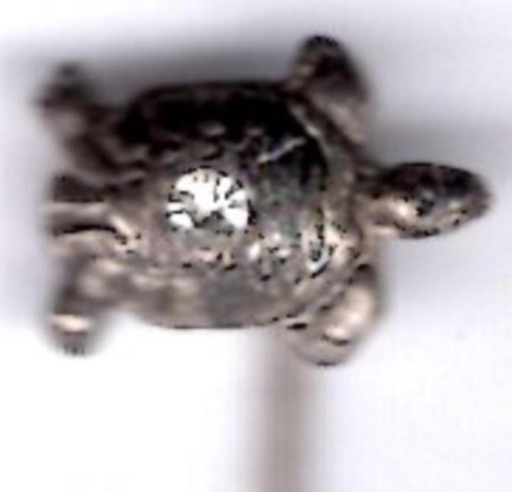 schildpad kolen zilverkleurig speldje ( N_046 ), Verzamelen, Speldjes, Pins en Buttons, Zo goed als nieuw, Speldje of Pin, Transport
