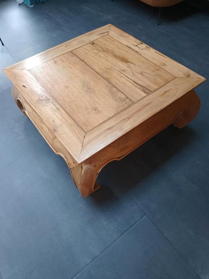 Leuke vierkante salontafel met karakter, Huis en Inrichting, Tafels | Salontafels, Ophalen of Verzenden