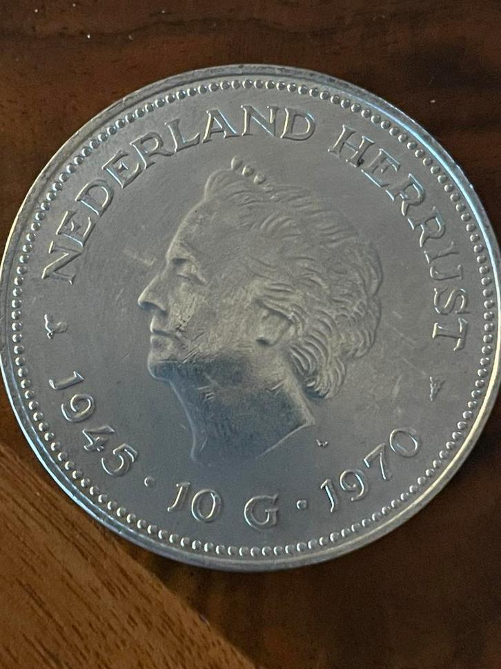 Zilveren 10 gulden munt, Nederland Herrijst, 1945-1970, Postzegels en Munten, Munten | Nederland, Losse munt, 10 gulden, Koningin Juliana
