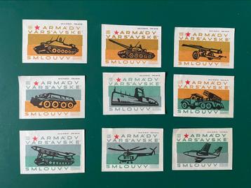 Luciferdoosje etiketten Matchbox labels Thema oorlog tanks 1 beschikbaar voor biedingen