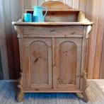 Oud antiek grenen ladekastje / commode, Huis en Inrichting, Kasten | Ladekasten, Ophalen, Gebruikt, Landelijk antiek, 1 of 2 laden