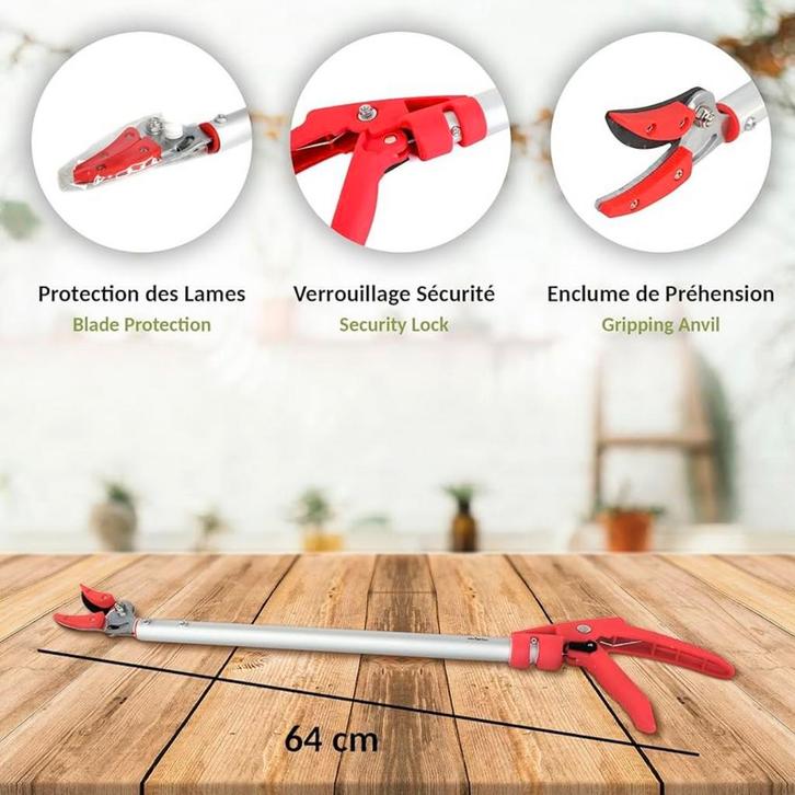 FISHTEC Snoeischaar Lange Handgreep 64 cm Aluminium Teflon, Tuin en Terras, Hand-tuingereedschap, Nieuw, Ophalen of Verzenden