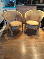 Set van twee Rotan stoelen, Huis en Inrichting, Ophalen, Zo goed als nieuw, Bruin, Twee