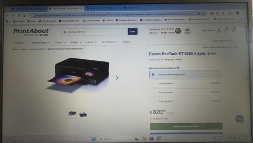 Epson EcoTank 8550 5 maanden oud, met bon en garantie, Computers en Software, Windows Laptops, Zo goed als nieuw, 10 inch of minder