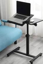 Laptoptafel-Bijzettafel - Op Wielen-90x57x35cm - Zwart, Ophalen, Nieuw, In hoogte verstelbaar