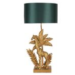 Gouden Giraffe Tafellamp met Donkergroene Kap 60 cm., Huis en Inrichting, Lampen | Tafellampen, Ophalen of Verzenden, Nieuw, Metaal