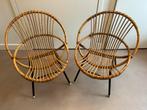 Rotan set - 2 stoeltjes keurige staat!, Huis en Inrichting, Stoelen, Ophalen, Twee, Bruin, Riet of Rotan