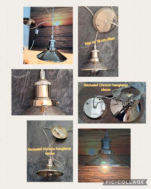 Mooie exclusieve Chromen hanglamp, nieuw!, Huis en Inrichting, Lampen | Hanglampen, Nieuw, 75 cm of meer, Metaal, Ophalen of Verzenden