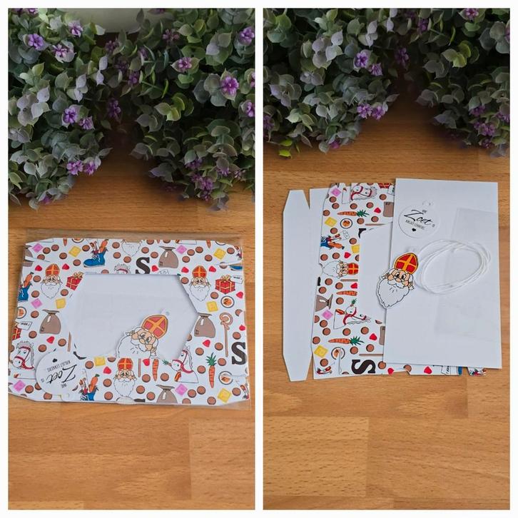 Zelfgemaakt DIY pakketje Sinterklaas doosje, Hobby en Vrije tijd, Kaarten | Zelfgemaakt, Nieuw, Overige thema's, Ophalen of Verzenden