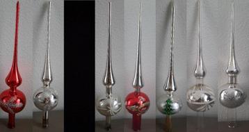7 oude versierde kerstboom pieken beschikbaar voor biedingen