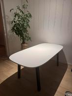witte tafel met donkere poten van Ikea (oppeby), Huis en Inrichting, Tafels | Eettafels, Ophalen, 50 tot 100 cm, Zo goed als nieuw