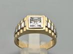 Gouden heren rolex ring schakelmotief en zirkonia. 2026/75, 20 of groter, ., Ophalen of Verzenden, Zo goed als nieuw