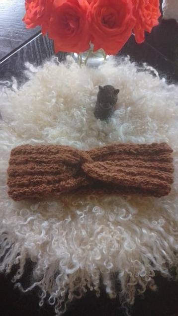 Alpaca hoofdband of oorwarmers bruin (fawn) handgemaakt beschikbaar voor biedingen