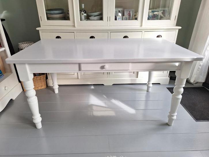 Eettafel en Salontafel - Wit geschilderd, Huis en Inrichting, Tafels | Salontafels, Gebruikt, 75 cm of meer, 100 tot 150 cm, 150 tot 200 cm