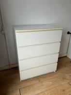 IKEA Malm ladekast met 4 lades en glasplaat, Ophalen, Gebruikt, 100 tot 150 cm, 50 tot 100 cm