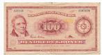 Denemarken, 100 Kronen, 1961, p46b (zeldzaam), Postzegels en Munten, Bankbiljetten | Europa | Niet-Eurobiljetten, Los biljet, Ophalen of Verzenden