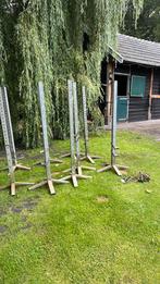 10 hindernis staanders gegalvaniseerd  met lepels, Ophalen, Gebruikt, Springen