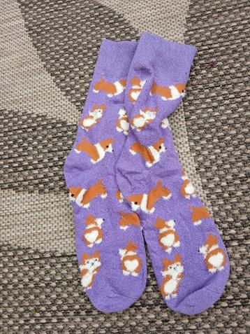 (nieuw) Paarse glittersokken corgi maat 35/38 beschikbaar voor biedingen
