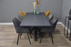 Zwarte tafel 210 cm - teak - afhaalaanbieding, 200 cm of meer, 50 tot 100 cm, Nieuw, Teakhout