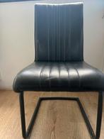 Eetkamerstoelen, Huis en Inrichting, Stoelen, Gebruikt, Zwart, Leer, Ophalen of Verzenden