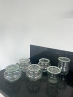 Weck 6 stuks ronde rand glazen, weck potten met deksel, Huis en Inrichting, Ophalen of Verzenden, Zo goed als nieuw, Glas, Pot, Bus of Blik