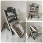 ZGAN! Stokke Tripp Trapp storm grey+babyset,newbornset,hoes, Ophalen of Verzenden, Zo goed als nieuw, Stokke Tripp Trapp, Stoelverkleiner