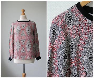 Noa Noa - mooie als nieuwe top / blouse / rood zwart maat S beschikbaar voor biedingen