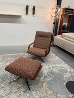 Nieuw Leolux Kudo Two Fauteuil poef state stof leer bruin, Nieuw, 75 tot 100 cm, Ophalen of Verzenden, Stof