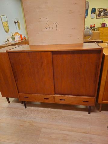 Vintage Deens Highboard Dressoir Teak Kast Kastje  beschikbaar voor biedingen