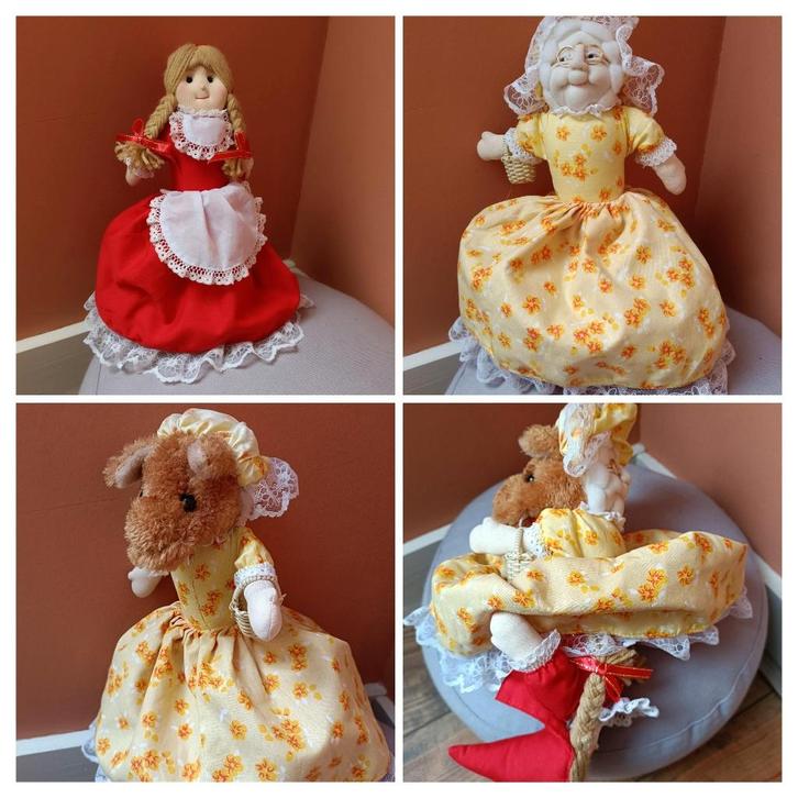 3 in 1 pop roodkapje grootmoeder en wolf, Kinderen en Baby's, Speelgoed | Poppen, Zo goed als nieuw, Overige typen, Ophalen of Verzenden