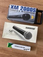Shure SM58S & Behringer XM2000S microphones & T-bar, Ophalen of Verzenden, Zo goed als nieuw, Zangmicrofoon