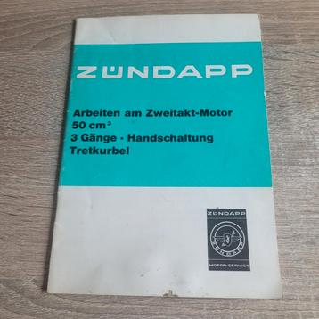 Zundapp Sleutelboekje 50 ccm 3 Gänge Hand Tretkurbel 05-1979 beschikbaar voor biedingen