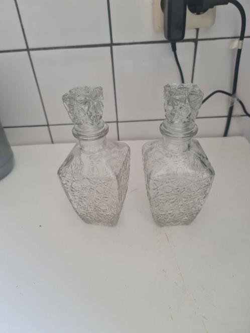 Set van 2 vintage kristallen karaffen, Antiek en Kunst, Antiek | Glas en Kristal, Ophalen of Verzenden